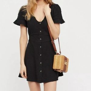 NWT Free People Life is Sweeter Black Mini Dress